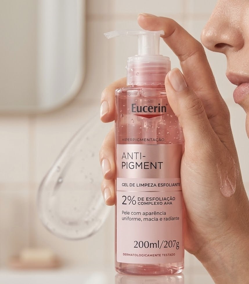 EUCERIN Gel de Limpeza Facial e Corporal 200ml, Anti-Pigment, Esfoliação Suave, Esfoliante, Pele Uniforme