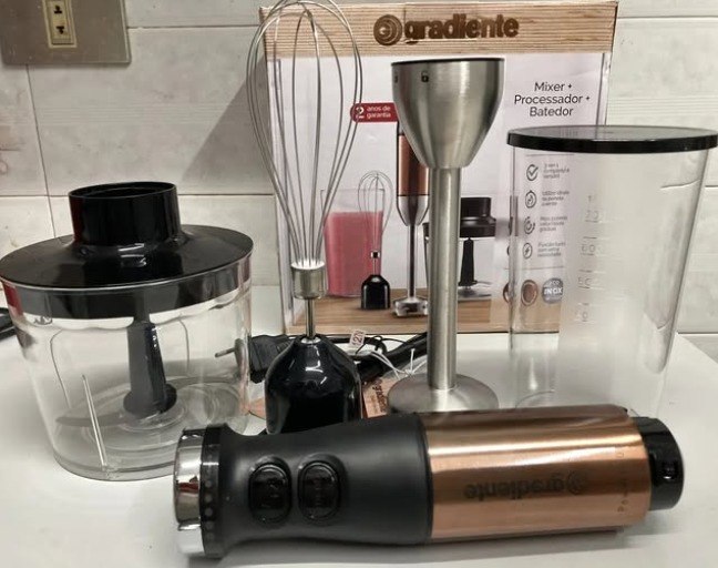 Mixer 3 Em 1 Gradiente Pgmx402 600w Bronze Preto Inox Cobre Collection Bronze/preto/aço In...