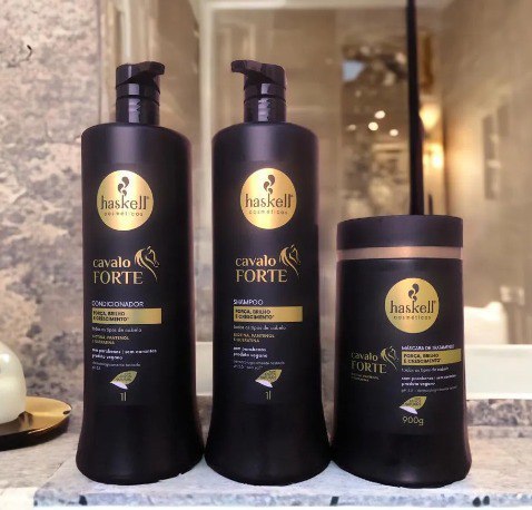Kit Haskell Cavalo Forte Shampoo e Condicionador 1L + Máscara 900g