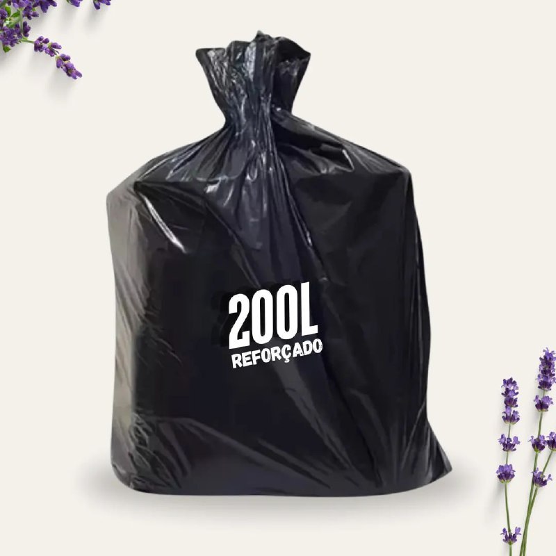 Saco De Lixo 200lt Reforçado Grosso Pct 100unid Resistente Preto