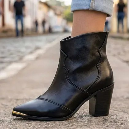 Bota Vizzano Feminino Preto Liso - Num. 34 ao 39