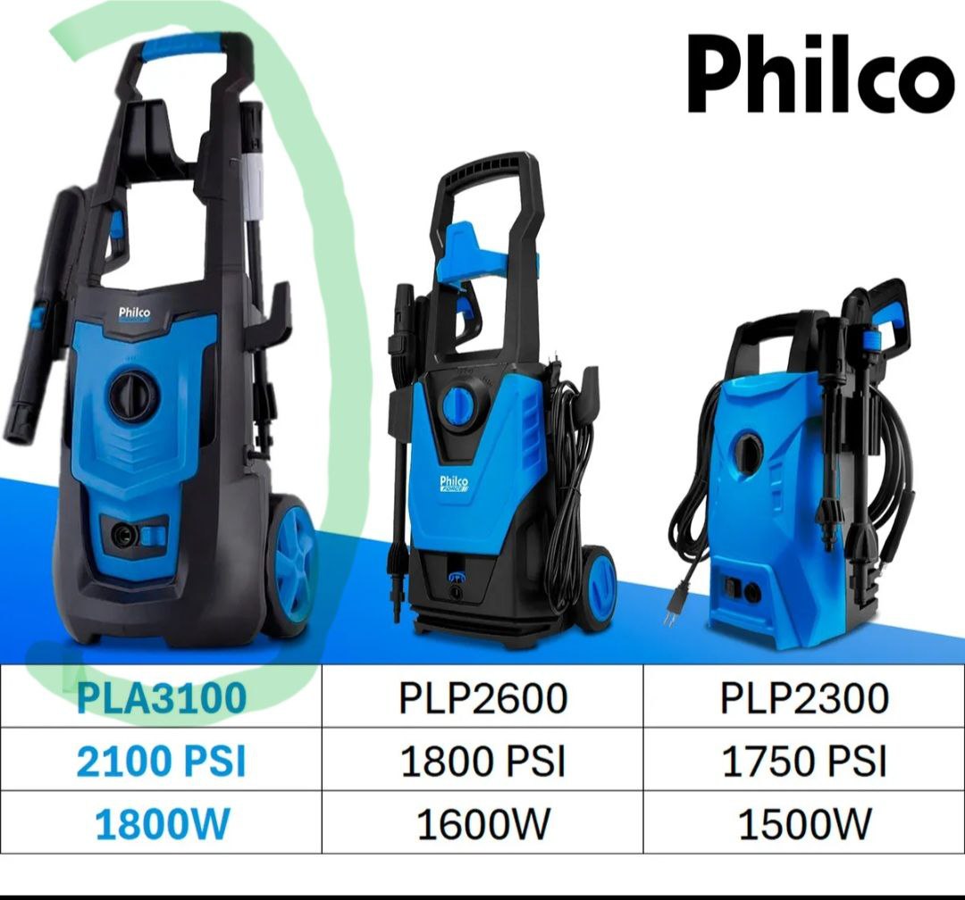 Lavadora De Alta Pressão Philco Pla3100 Azul De 1.8kw Com 144.79bar De Pressão Máxima 127v...