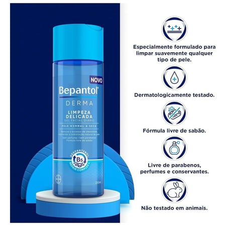 Bepantol Derma Gel de Limpeza Facial, Hidratante, Pele Normal a Seca, 200ml