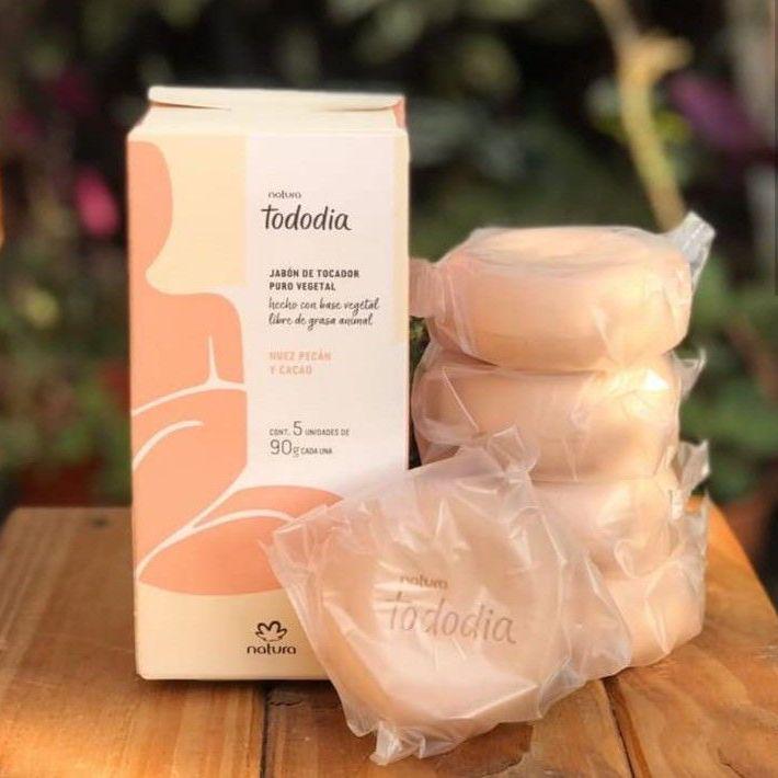 Sabonete Natura Tododia Noz Pecan E Cacau Em Barra 5 Unidades 90g Cada