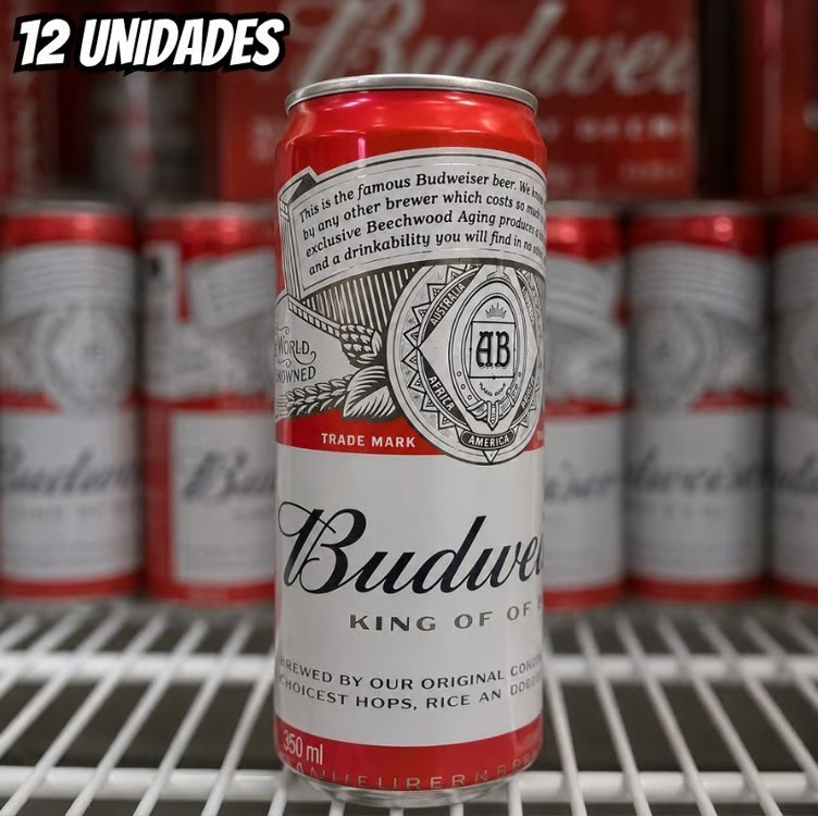Pack Cerveja Budweiser American Lager Sleek 350ML - 12 Unidades