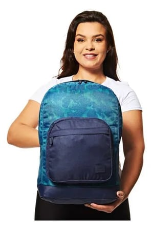 Mochila Masculina E Feminina Casual Shammy 2.0 Print Azul 19 Litros Olympikus