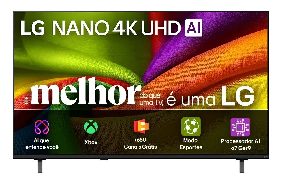 Smart TV 4K 50" LG NANO UHD AI NU850 2026 Processador α7 Ger9 HDR10 Xbox Bluetooth Wi-Fi AI Search Google Gemini webOS 26 - 50NU850BPSA