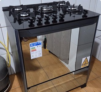Fogão 5 bocas Dako Magister Style com Mesa de Vidro e Tripla Chama - Bivolt