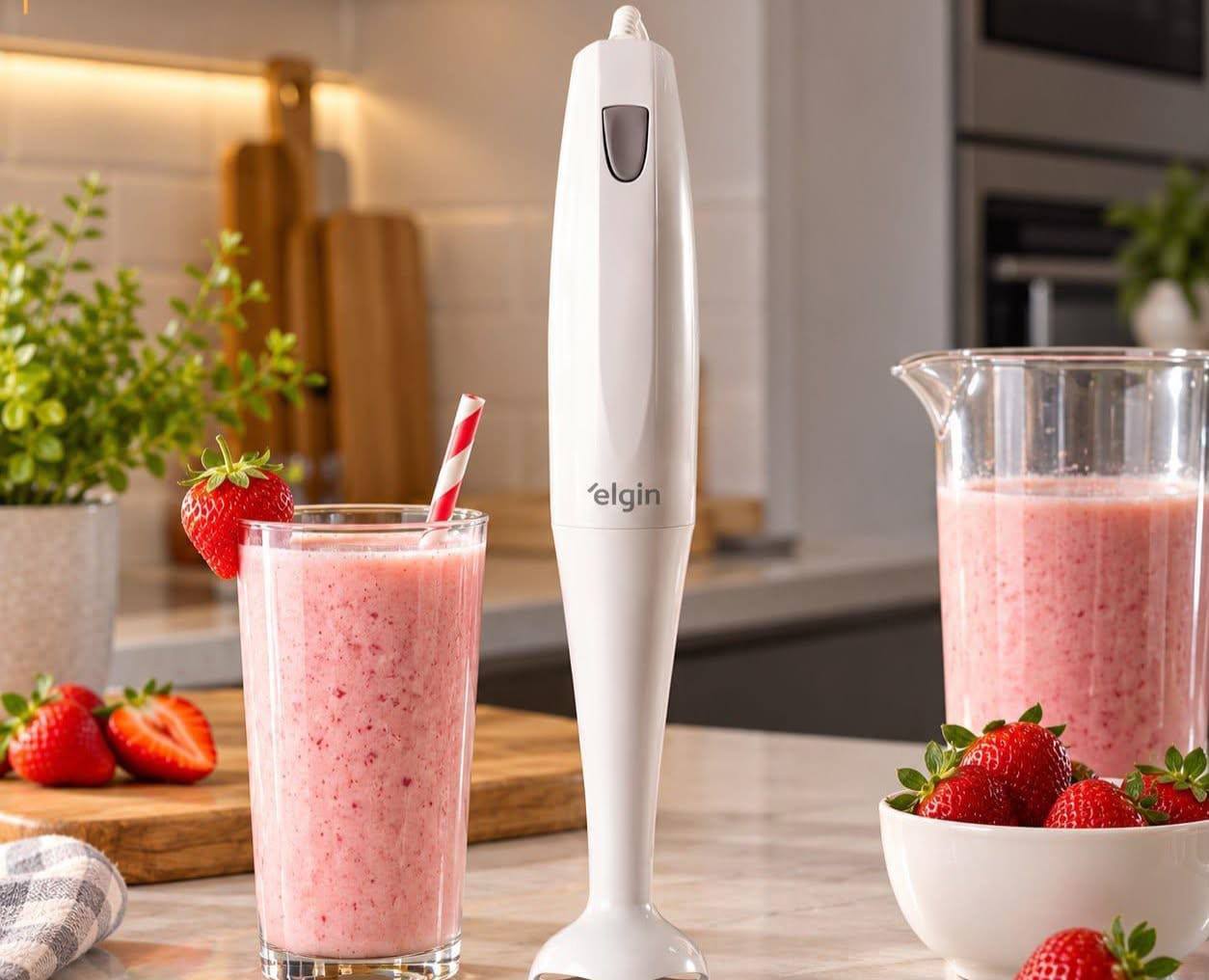 Mixer De Mão Portátil Branco 200w Com Copo 700ml MIX1002 Elgin