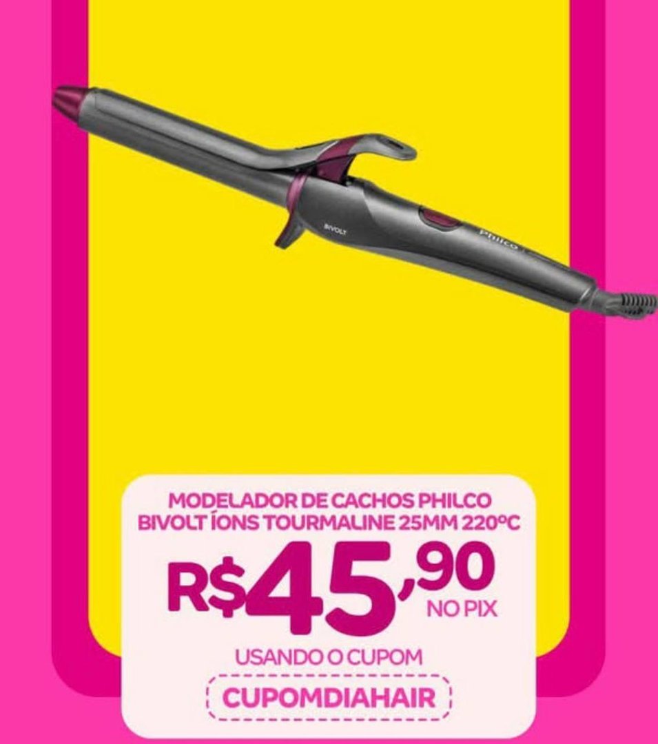Modelador de Cachos Philco Intense Curves PEC15 Íons Tourmaline 25mm 220ºC