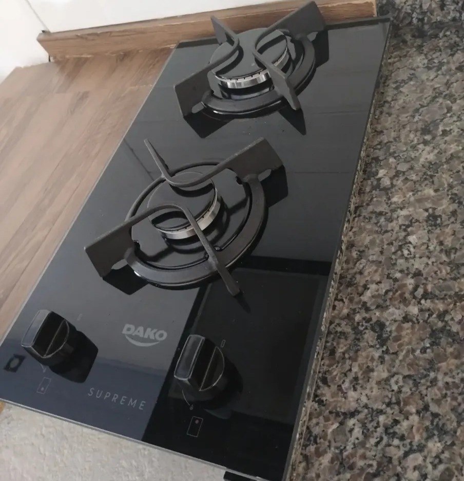 Cooktop a Gás Dako Supreme 2 Bocas Mesa Vidro Temperado Preto Acendimento Automático - Bivolt