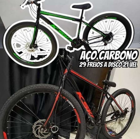 Bicicleta Aro 29 Mtb Aço Carbono Freios A Disco 21 Vel