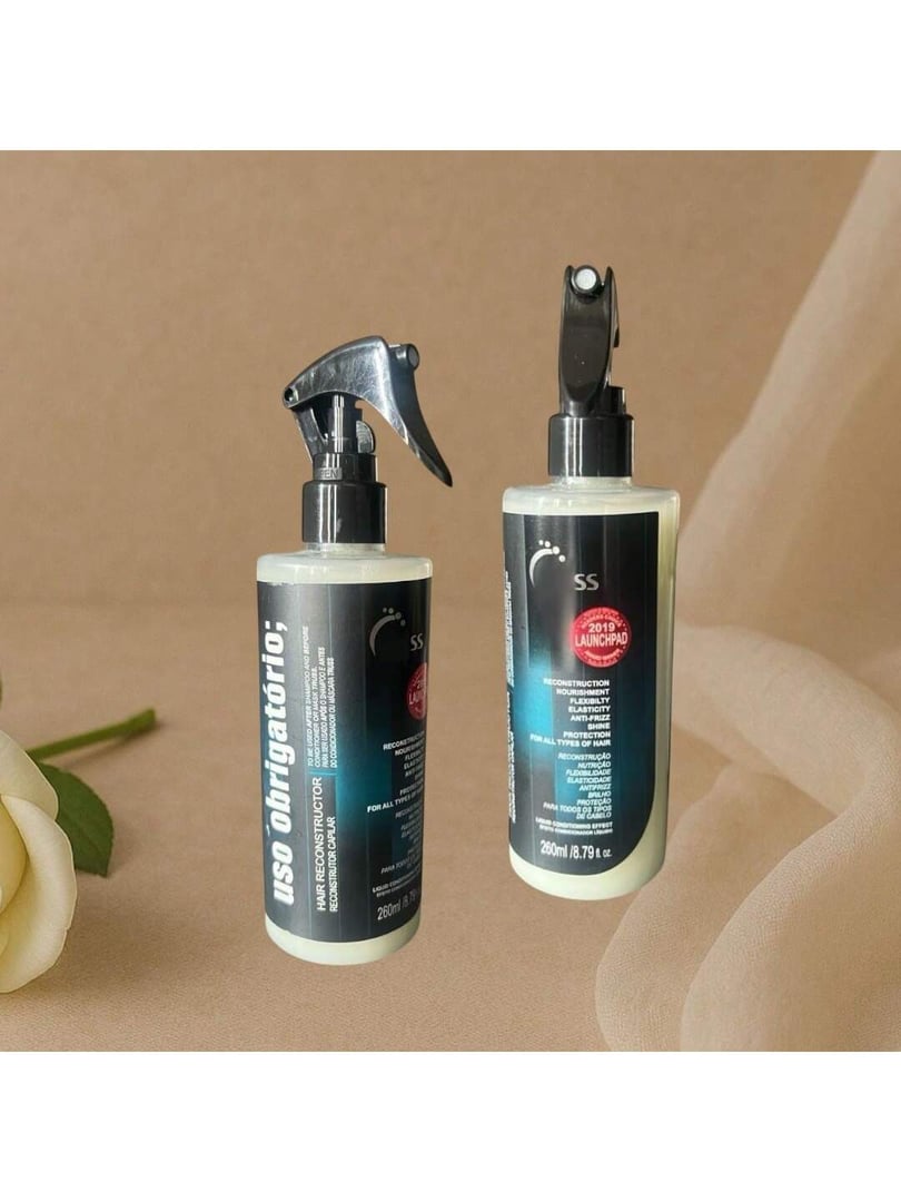 Spray Reconstrutor Capilar 260ml – Restaura, Hidrata e Devolve Brilho Imediato aos Fios!