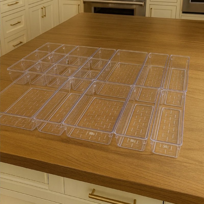 Kit 21 Organizador Multiuso Modular Gavetas Acrilico Rebirth