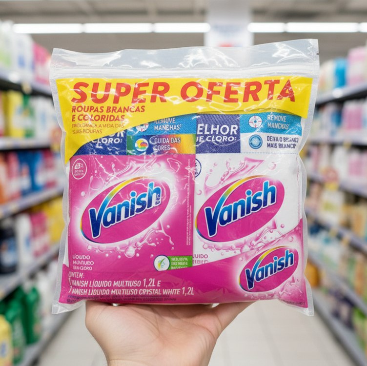 Kit Tira Manchas Vanish Gel Multiuso 1,2L + Crystal White 1,2L