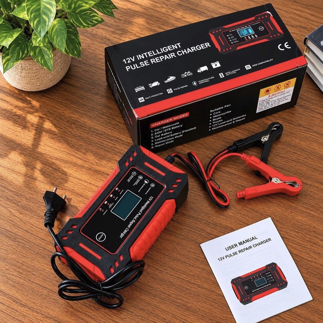 Carregador Inteligente De Bateria Automotiva 12v 6a Bivolt Recupera Baterias 4ah A 100ah Todos Veículos Moto Carro Caminhão Barco Woosh