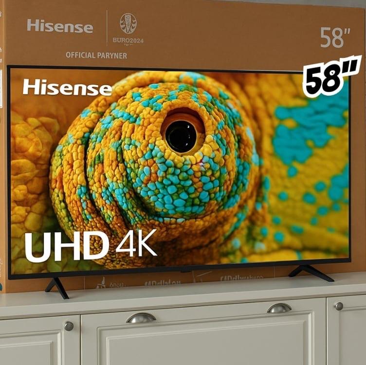 Smart TV 58” Hisense 58A6NV DLED 4K UHD HDR10+ Dolby Vision Controle por Voz Alexa AirPlay