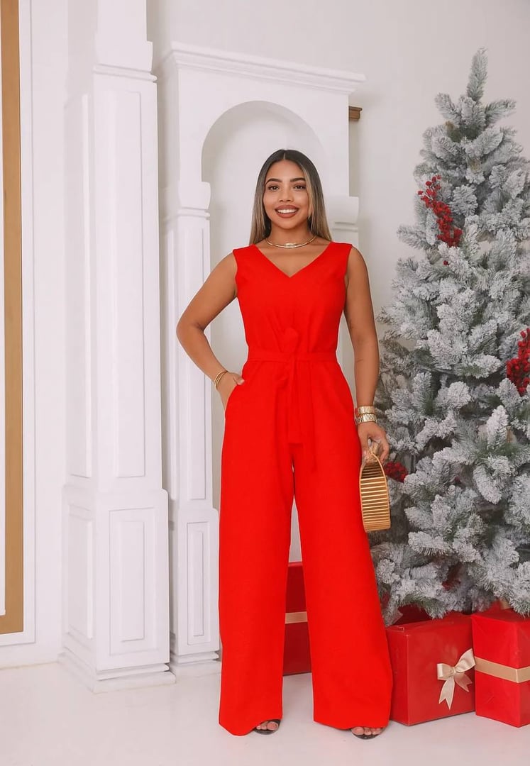 Macacão Romana Soltinho Roupa Natal Ano Novo Look Luxuoso