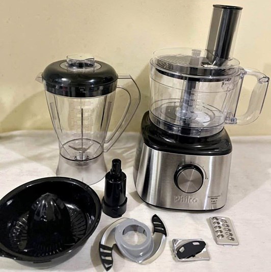 Multi Processador de Alimentos 5 em 1 Philco 1000W Preto e Prata - 110v/220v