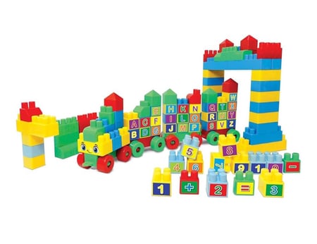GGB Plast Brinquedo Educativo Trenzinho Alfabeto e Números 128 Peças