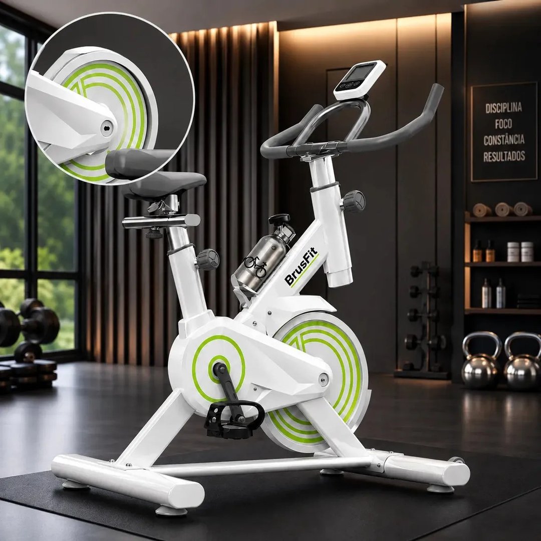 Bicicleta Ergométrica Meta Parts Spinning X11 Cor Branca Com Garrafinha Brusfit