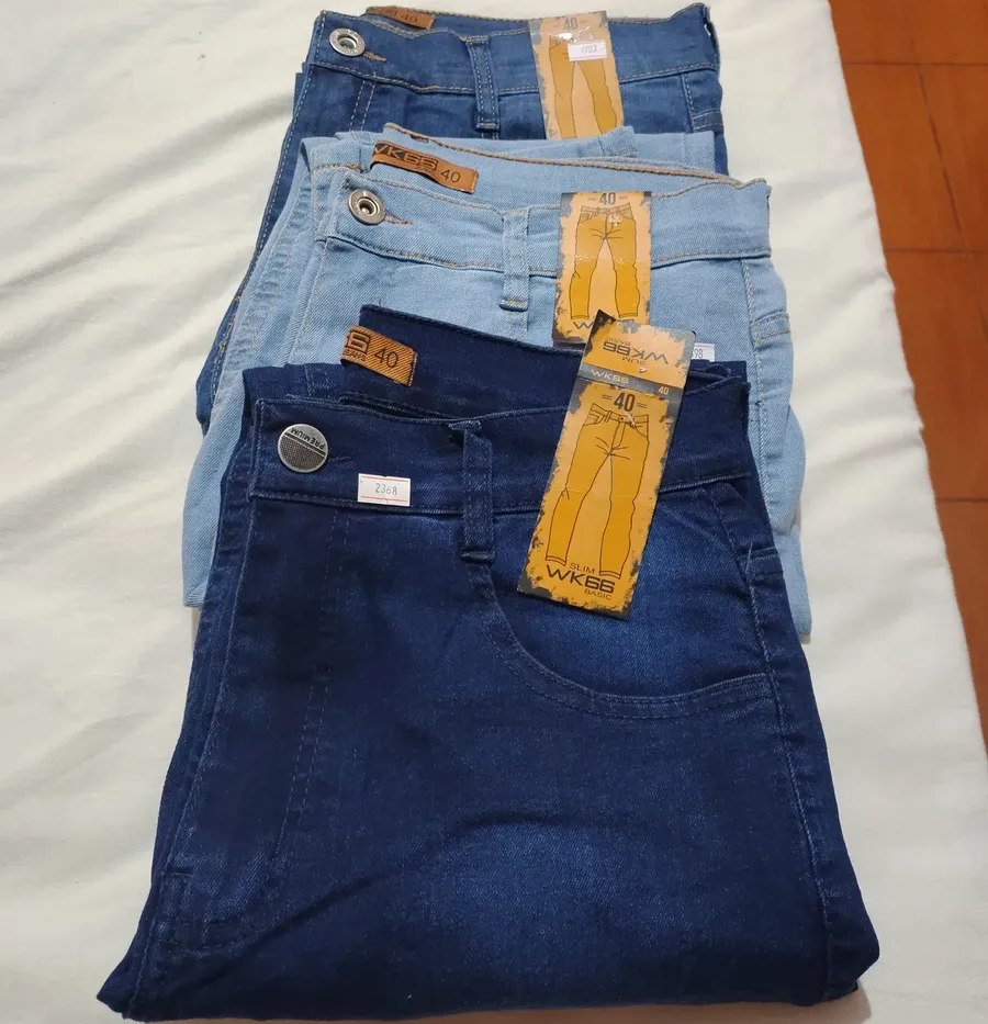 Kit 3 Calça WK-66 Jeans Slim Fit Lycra Masculina - Tam. 38 ao 48