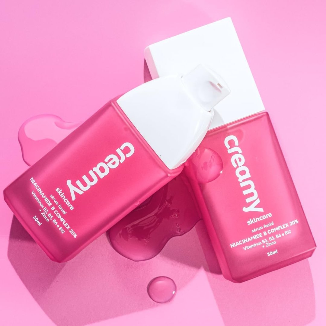 Creamy Skincare Niacinamide B Complex 20% 30ml | Uniformiza a Textura e o Tom da Pele, Clareia Manchas, Vitaminas B3, B12, B5, B6, E e Zinco | Todos os Tipos de Pele