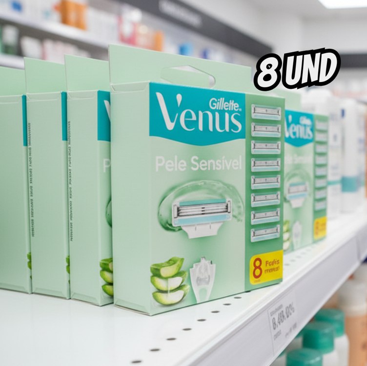 Gillette Venus Pele Sensível Carga para Aparelho de Depilar, 8 Unidades