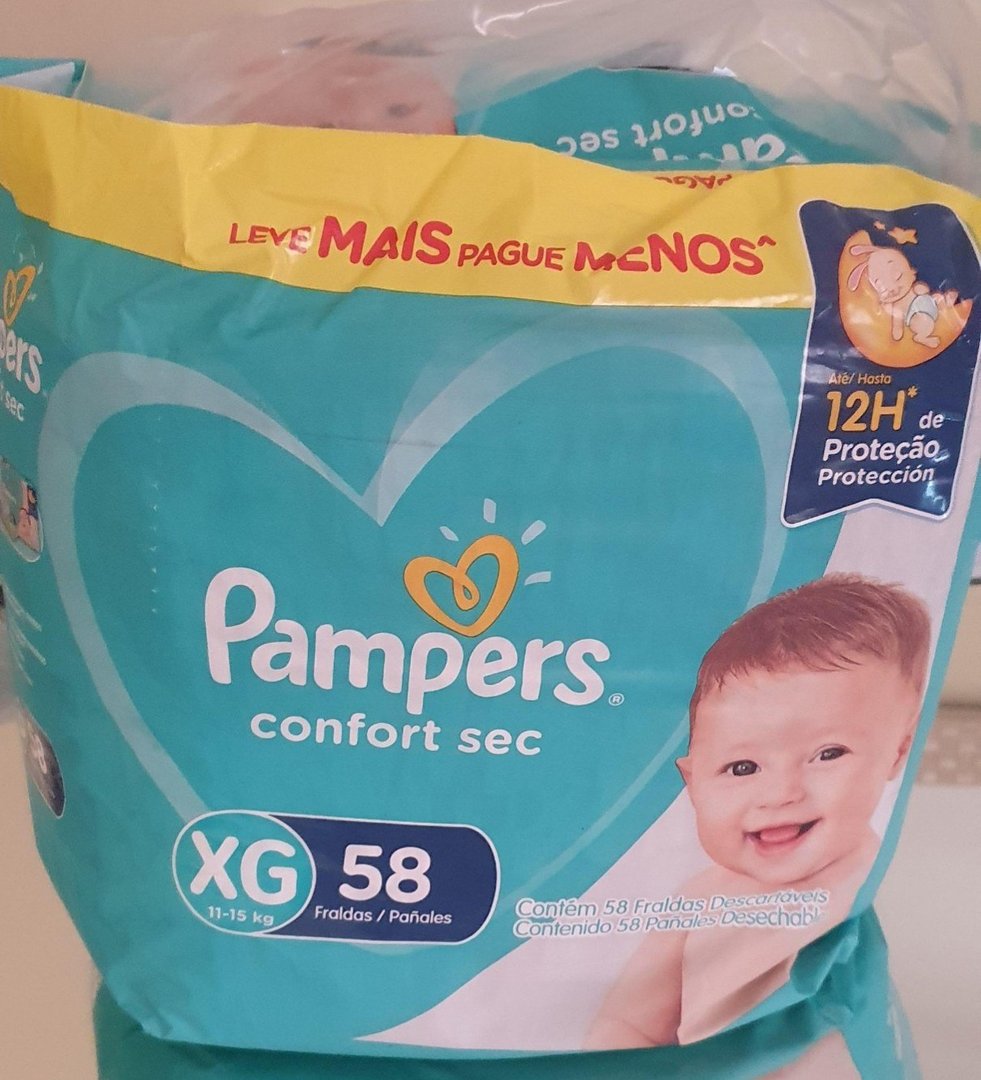 Pacote de Fralda Pampers Confort Sec Tam. XG - 58 Unidades