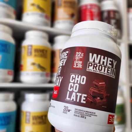 100% Whey Concentrado Com 22g De Proteína Por Dose 900g Sabor: Chocolate