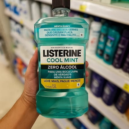 Listerine Cool Mint Enxaguante Bucal Sem Álcool, 1,5l
