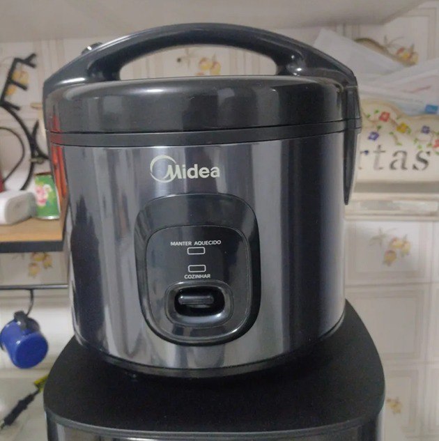 Panela De Arroz Elétrica 3L Midea Revestimento Antiaderente Blackstone - 220v