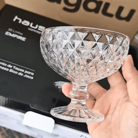 Jogo de Taças  de Sobremesa de Vidro 380ml - 6 Peças Haus Concept Bico de Jaca
