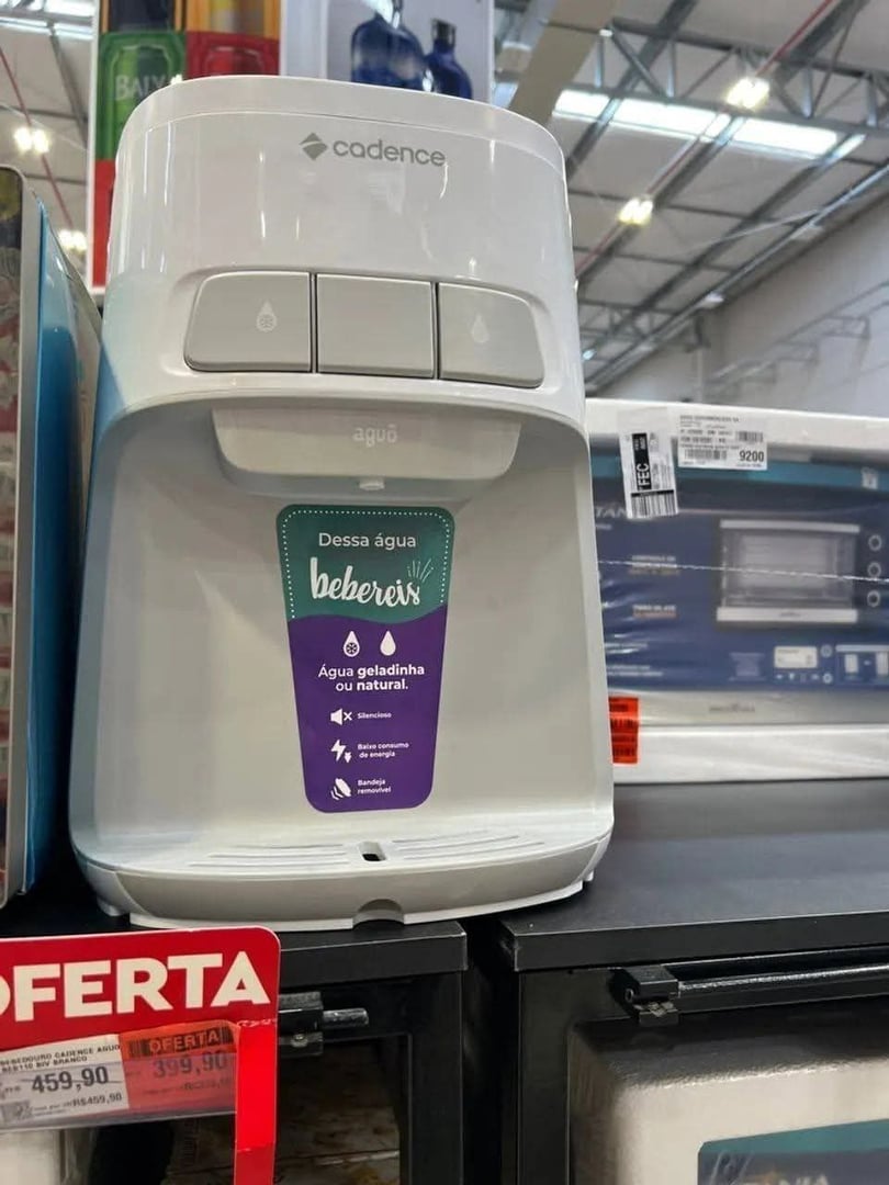 Bebedouro De Mesa Cadence Gela Água Refrigerado Elétrico Galão Aguô Beb110 Branco 127/220v