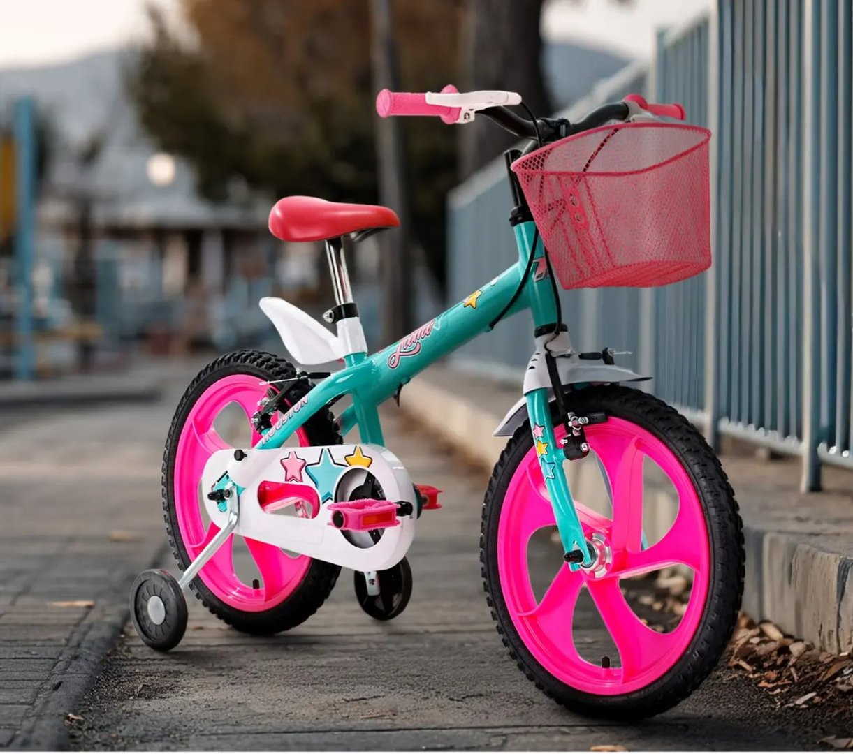 Bicicleta Infantil Aro 16 Houston Ludi com Rodinhas Freio V-Brake