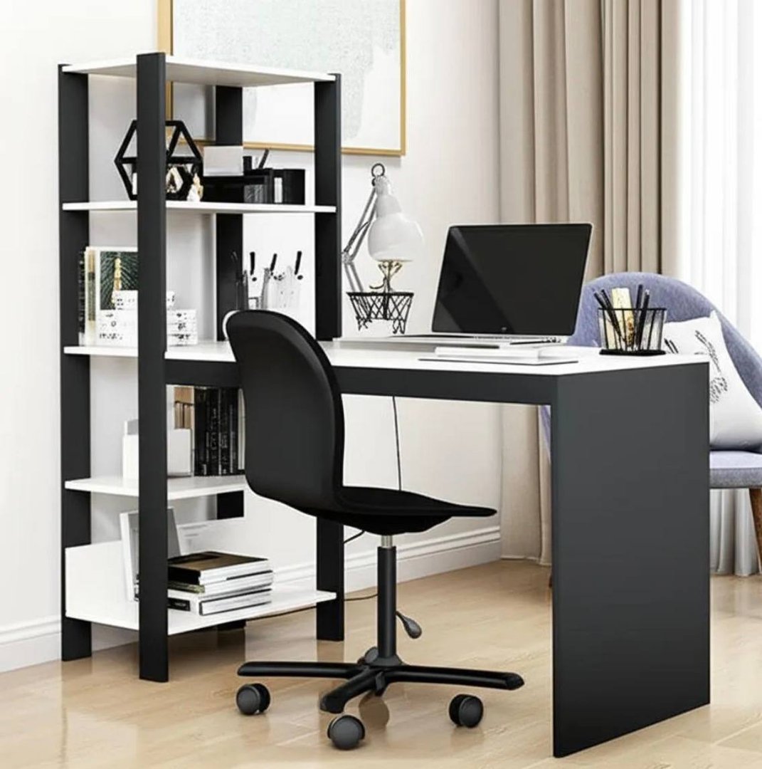 Escrivaninha Art Panta Artemis Mdp De 120cm X 135cm X 47cm Preto/branco