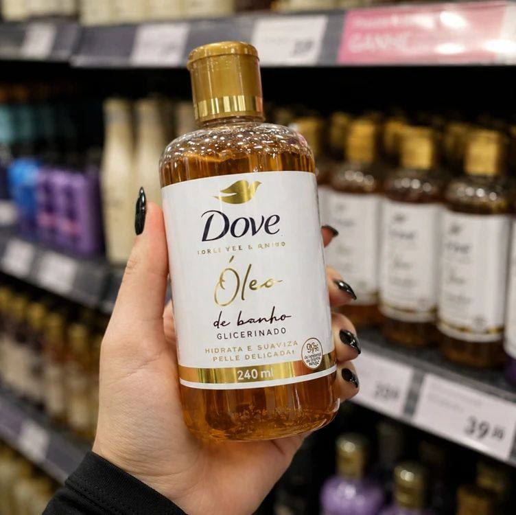 Dove Óleo de Banho Hidratação Intensa e Limpeza Delicada, Glicerinado com 96% Ingredientes de Origem Natural 240 ml