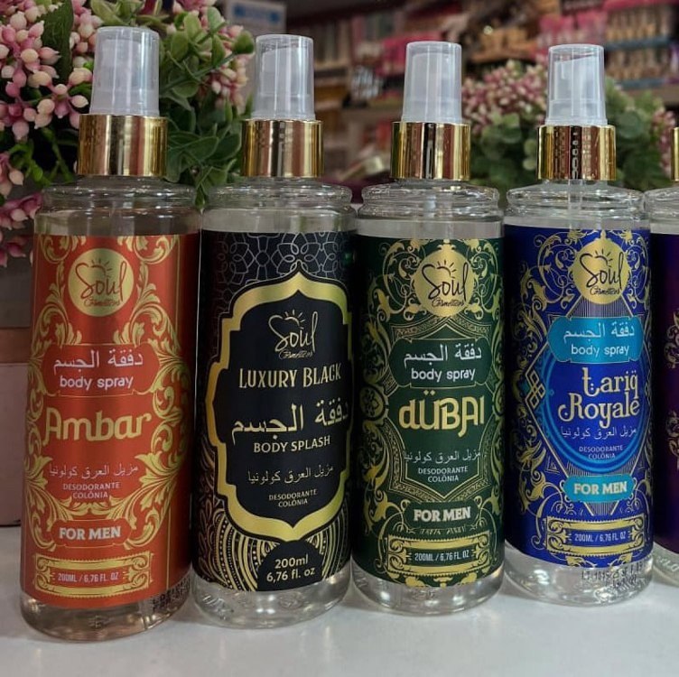 Body Splash Arabe Kit C/4un 200ml Perfume Masculino De Luxo