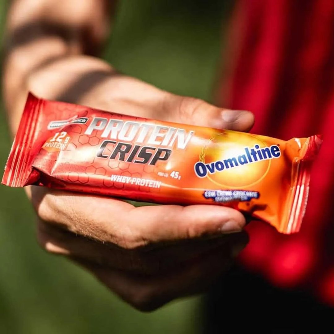 Crisp Bar Barrinha Proteica Cx 12 Unidades Sabor Ovomaltine