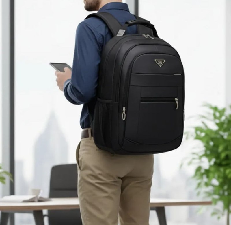 Mochila Faculdade Trabalho Grande Reforçada Notebook Premium Preto Liso