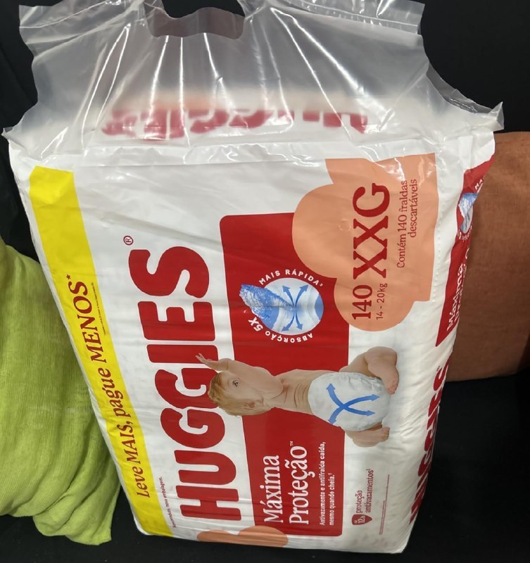 Pacotão Fralda Huggies Máxima Proteção com tecnologia Xtra-Flex Tam. XXG - 140 unidades