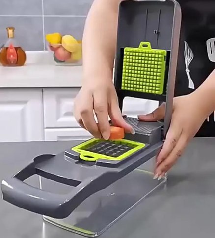 Cortador Fatiador Ralador Desfiador 14 Peças Multifuncional Manual para Legumes, Frutas, A...