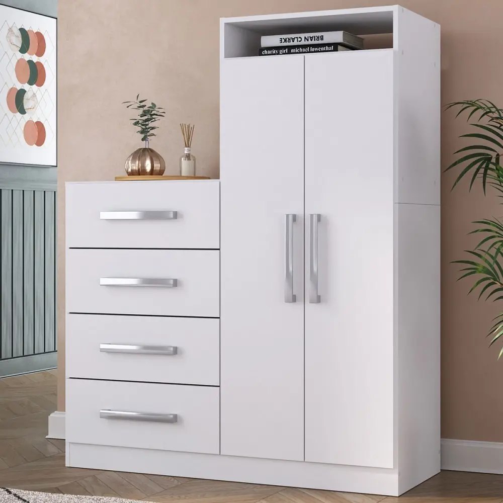 Comoda Paris 2 Portas 4 Gavetas
