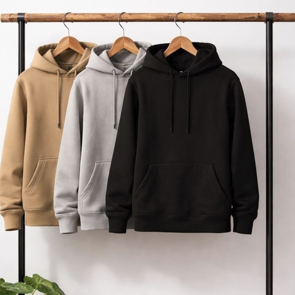 Kit 3 Moletom Blusa De Frio Com Capuz Agasalho Canguru