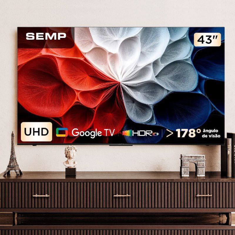 Smart Tv 43'' Semp 43s62 Led Hva Google Tv Hdr Uhd 4k Hdmi