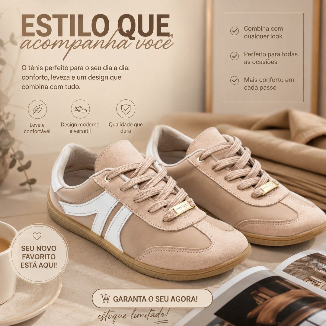 Tênis Feminino Moleca Flat Casual Macio Cadarço Tendência Modinha