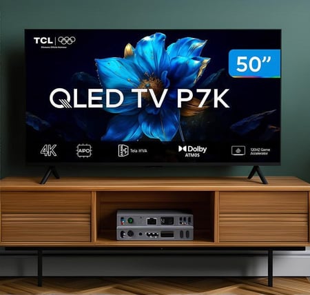 Smart TV 50" TCL 4K UHD QLED 50P7K Google TV AiPQ Google Assistente 3 HDMI