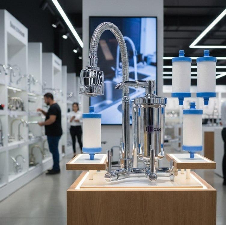 Torneira Tik De Casa Cozinha Parede Cromada Com Filtro Gourmet Flexível Cromado Brilhante