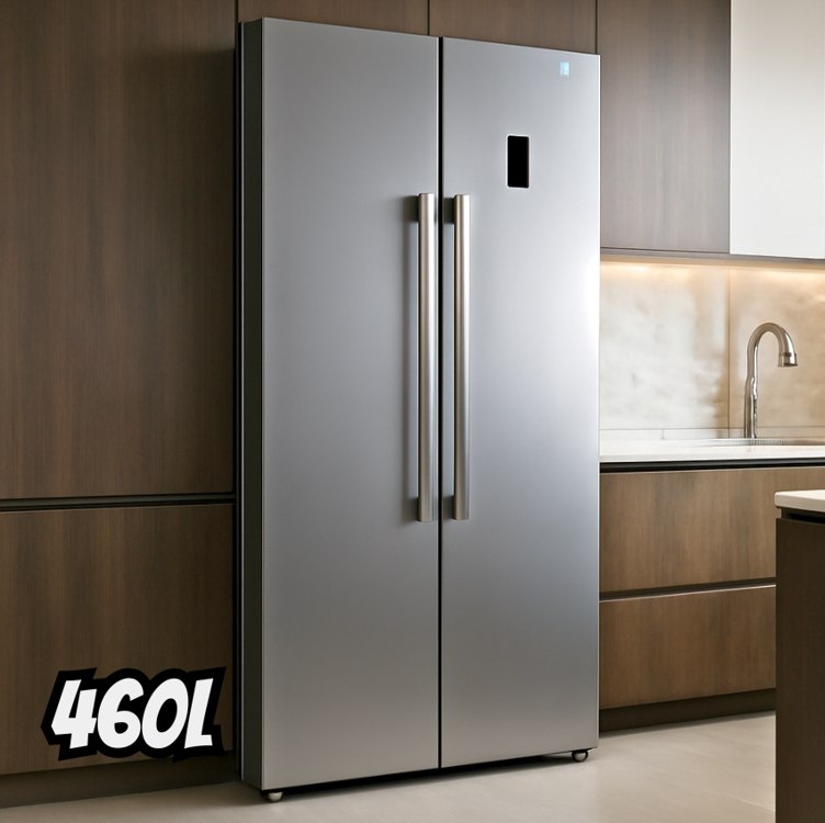 Geladeira Refrigerador HQ Frost Free Side By Side 460 Litros Cinza HQ-460SBSFF (127V)