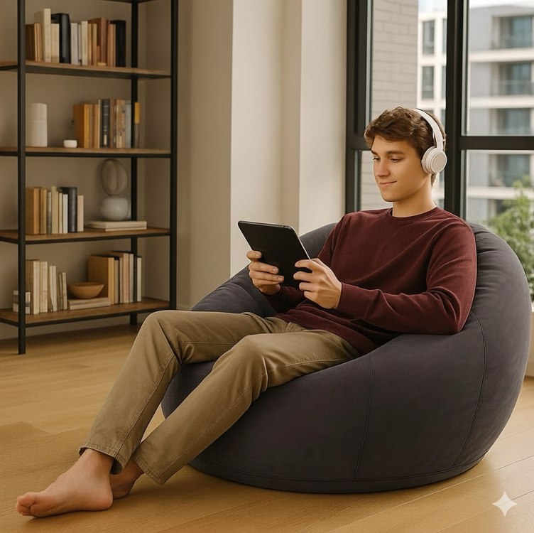 Sofá Poltrona Puff Inflável Deluxe Aveludado Gigante - Impermeável, 100kg, Bomba Inclusa, ...